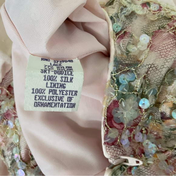 Vtg. Jonathan Tait Silk Doll Core Dress Pink w Sequins Tafatta , Bow size 12 - Picture 7 of 11